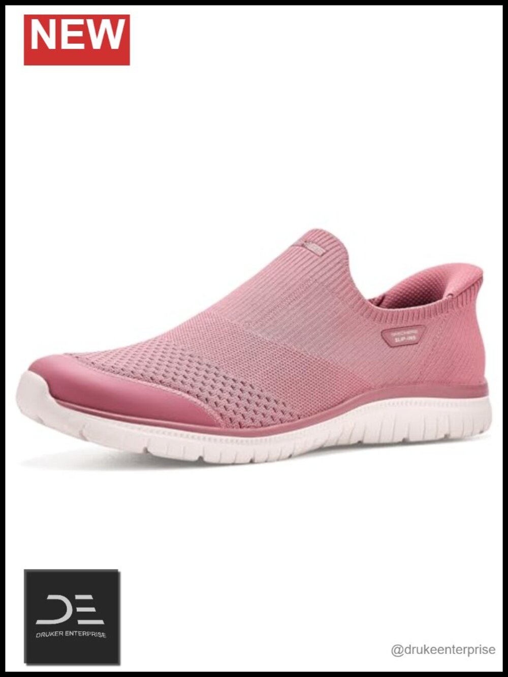 Hands Free Slip-on Loafer with Heel Pillow Stretch Fit Knit